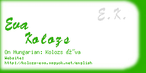 eva kolozs business card